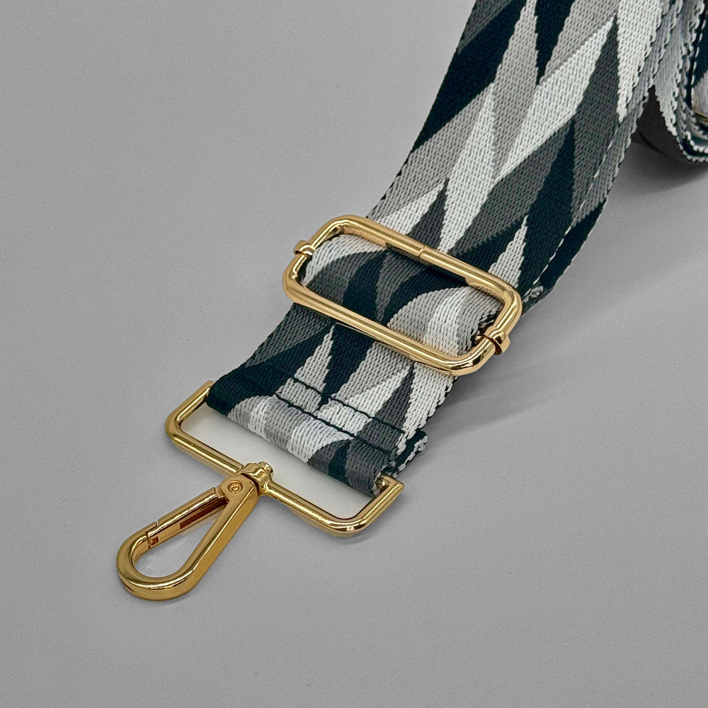 Grey and Black Abstract Bag Strap