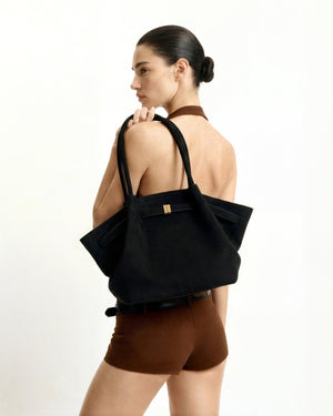 Nora Tote - Noir (Soft Suede)