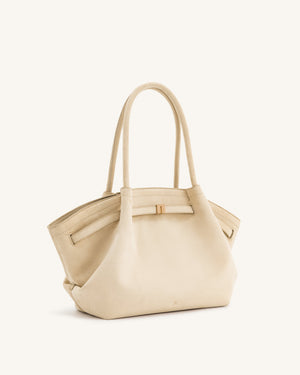Nora Tote - Ivory( Soft Suede)