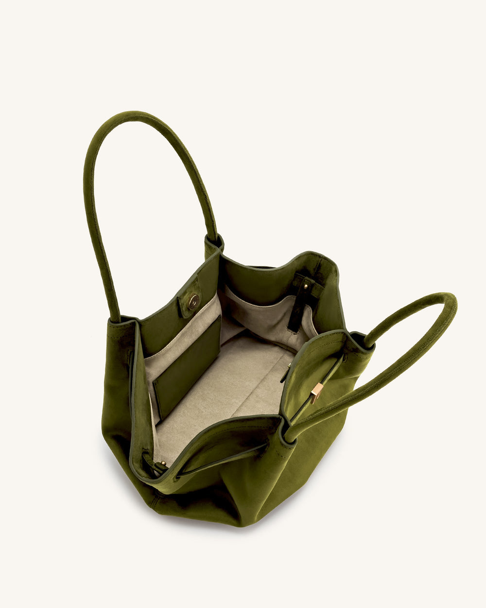 Nora Tote – Dark Olive (Soft Suede)