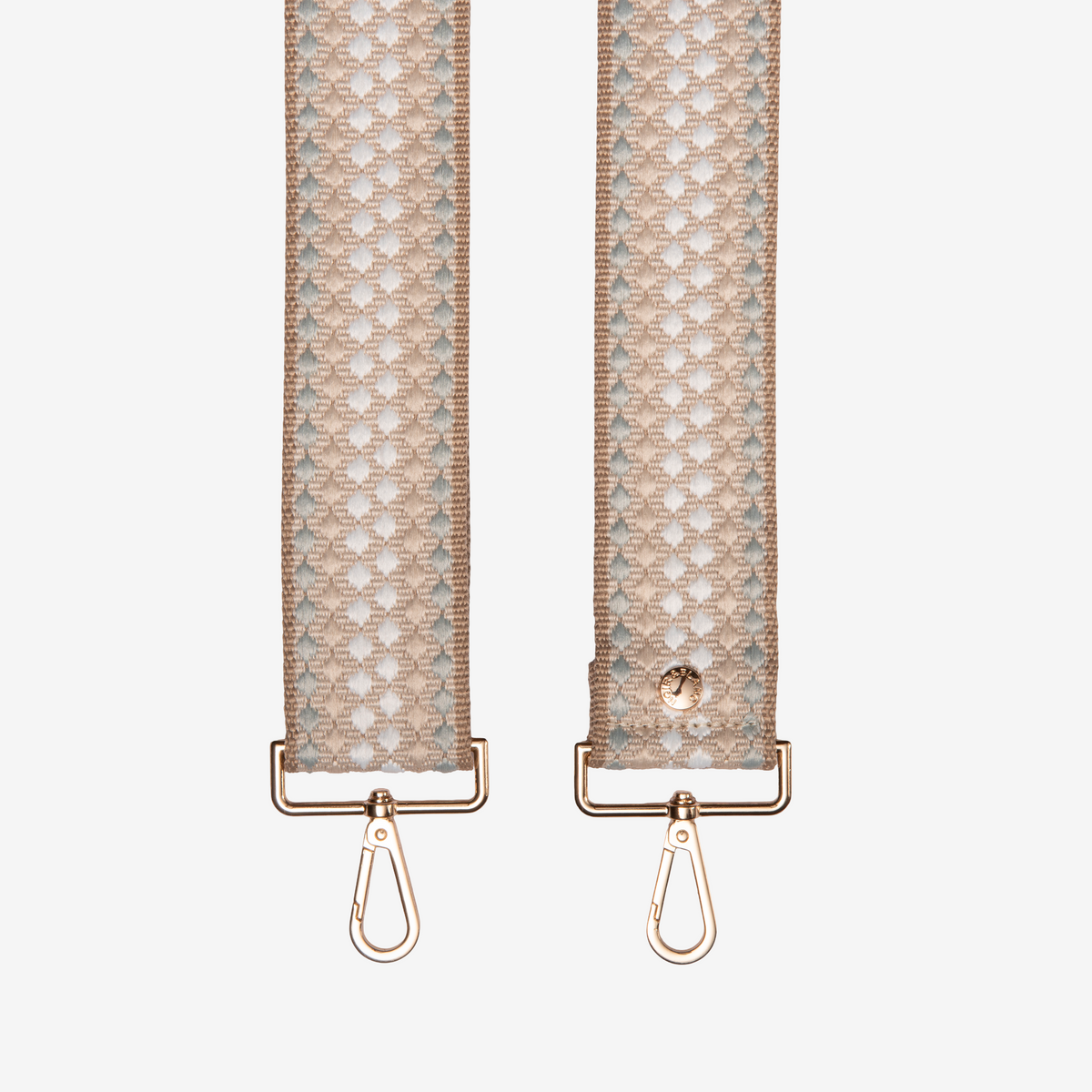 Beige Woven Pattern Crossbody Strap