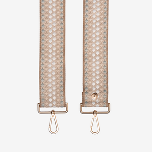 Beige Woven Pattern Crossbody Strap